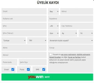 youwin üyelik